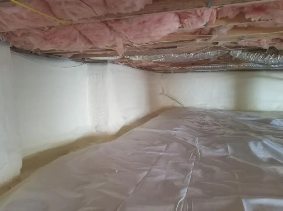 Crawl space encapsulation with closed-cell spray foam for Flat Roof Repair in Cramerton